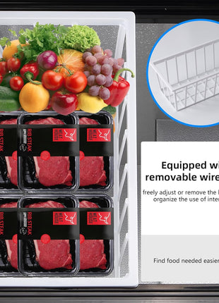 Deep Freezer 3.5 Cu.Ft, Chest Freezer with Removable Basket, Small Freezer with 6 Levels Adjustable Temperature, Quiet Mini Freezer for Home/Kitchen/Office/Garage/Bar (Black)