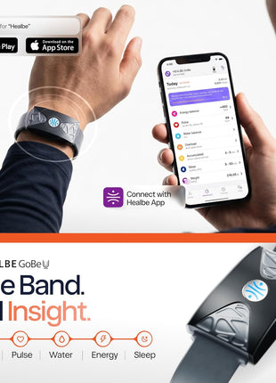 HEALBE Calorie Tracker, Automatic Calorie Intake Smart Band with App, Screen-Free Activity Tracker, Health Tracker, Sleep, Hydration, Stress, 24/7 Heart Rate, 5 ATM Waterproof