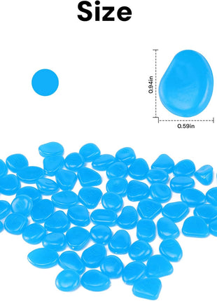 Oubest Fish Tank Rocks Glow in The Dark Pebbles for Garden Aquarium Plant PotsBonsai Walkway Driveway 100pcs Blue