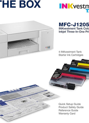 Brother MFC-J1205W INKvestment -Tank Wireless Multi-Function Color Inkjet Printer with Up to 1-Year in Box, Works with Alexa