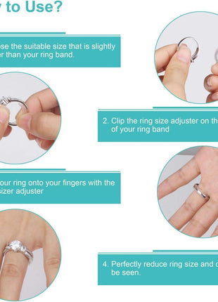 Invisible Ring Size Adjuster for Loose Rings Ring Adjuster Fit Any Rings, Assorted Sizes of Ring Sizer
