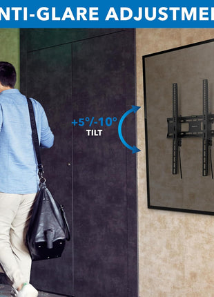 Mount-It! Portrait TV Wall Mount, Low Profile TV Mount for Vertical Mounting of Displays from 37 inch to 75 inch, High 165 lb Weight Capacity, Anti-Theft Design, Tilting Menu Wall Board Mount, Sturdy Design