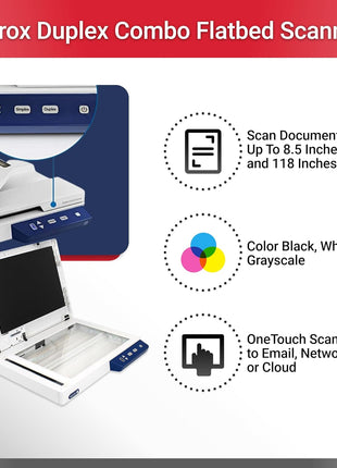 Visioneer Xerox Duplex Combo Flatbed Scanner with Automatic Document Feeder