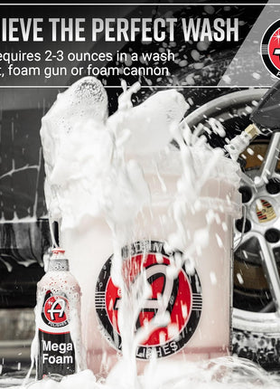 Adam's Mega Foam Car Wash Soap (Gallon) – pH Neutral, Ultra Concentrated for Foam Cannon, Foaming Spray Gun, or Bucket – Safe for Wax, Sealants & Ceramic Coating – High Suds Car Cleaner