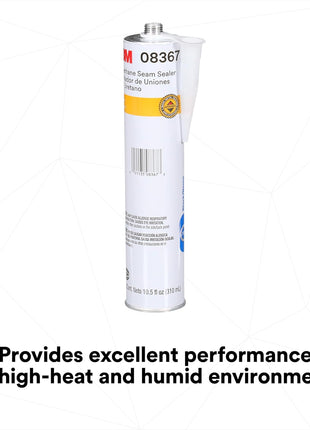 3M Urethane Seam Sealer, 08367, Black Color, High Solids, Permanently Flexible, 310 mL/10.5 fl oz Cartridge
