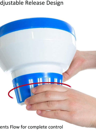 Floating Chlorine Dispenser, Pool Spa Chlorine/Bromine Floater,7 inch Large Capacity Floating Chlorinator & Bromine Holder Fits 3 Inch Chemical Tablets(Collapsible)