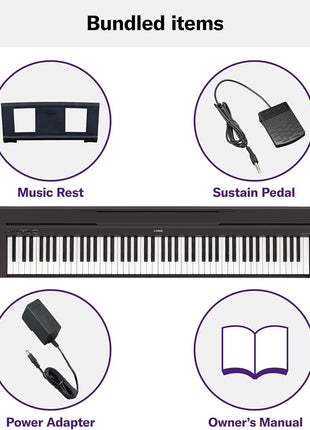 YAMAHA P71 88 Key Weighted Action Digital Piano with Sustain Pedal and Power Supply (Amazon Exclusive)