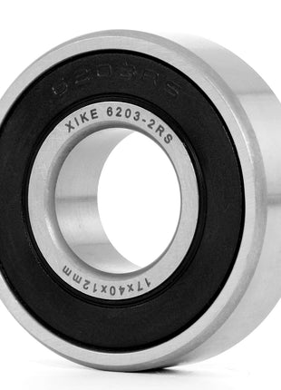 XiKe (10 Pack) 6203-2RS Double Sealed Deep Groove Ball Bearings, 17x40x12mm, Pre-Lubricated for High RPM, Chrome Steel P6, ABEC 3