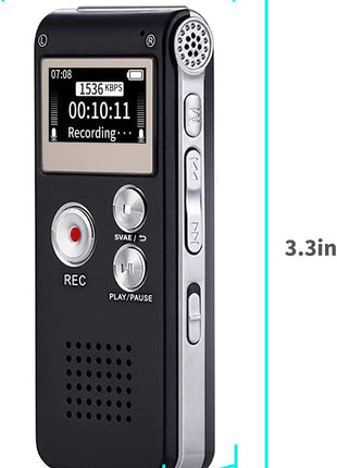 Digital Voice Recorder 16GB Voice Recorder with Playback for Lectures - USB Rechargeable Dictaphone Upgraded Small Tape Recorder Device