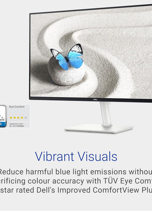 Dell S2725DS Monitor - 27 Inch, QHD (2560x1440) Display, 100Hz refresh rate, 1500:1 contrast ratio, TÜV Rheinland Eye comfort 4 Star,Integrated 2x5W speaker, Height/Tilt/Swivel/Pivot- Ash White color