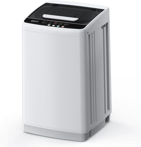 EUHOMY 1.03cu.ft Portable Washer, 8.8Lbs Capacity Small Portable Washing Machine with 10 Programs 5 Water Levels, Drain Pump and LED Display,Compact Washer for Apartments, RVs, Homes, Light Gray