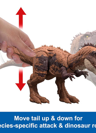 Mattel Jurassic World Dinosaur Toys with Roar Sound & Attack Action, Wild Roar Posable Figures, Physical & Connected Digital Play