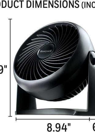 Honeywell TurboForce Air Circulator, Small Tabletop Fan, Quiet Personal Fan for Home or Office, 3 Speeds, 90 Degree Pivoting Head, Black, HT900 | Quiet Personal Fan for Home or Office, 3 Speeds, 90 Degree Pivoting Head