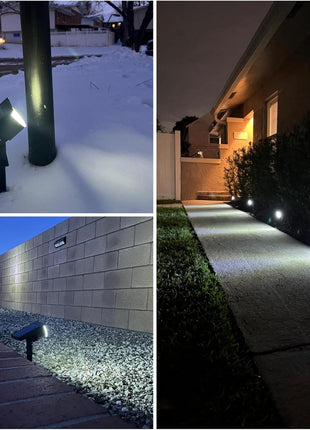 Solar Lights Outdoor Waterproof IP65, Solar Powered 76 LED 3 Lighting Modes Solar Spot Lights Outdoor for Yard Garden Landscape Pathway (Cool White, 4 Pack)