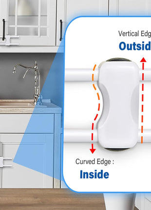 Baby Proofing Cabinets,Cabinet Locks for Babies,U-Shaped Child Locks for Cabinets, Child Proof Cabinet Latches,Child Safety Cabinet Locks with Adjustable by SPISPI (Pack of 2)