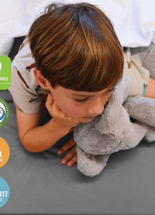 ECR4Kids Everyday Folding Rest Time Mat, 4-Section, 1in, Sleeping Pad, Blue/Grey