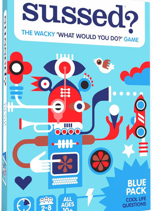 SUSSED The Wacky 'What Would You Do?' Social Card Game - Easy Fun for Teens, Boys, Girls, Tweens - Travel Size Game for Road Trips - Kids Ages 10+ & Adults - Cool Blue Deck