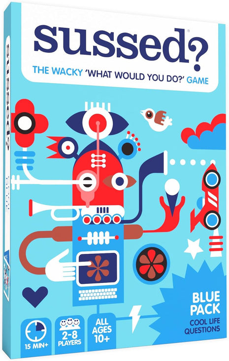 SUSSED The Wacky 'What Would You Do?' Social Card Game - Easy Fun for Teens, Boys, Girls, Tweens - Travel Size Game for Road Trips - Kids Ages 10+ & Adults - Cool Blue Deck