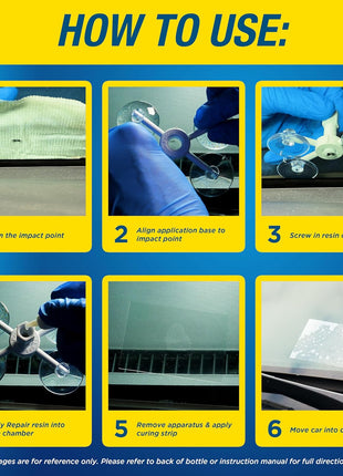 Rain-X 600001 Windshield Repair Kit - Quick and Easy Durable Resin Based Windshield Repair Kit for Chips and Cracks, Good for Round Damage Below 1 inch in Diameter and Cracks Smaller Than 12 inch in Length