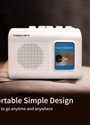 TOMASHI Portable Cassette Player Tape Recorder with Built-in Speaker,Microphone,Headphone Jack-, 4.57 x 3.54 x 1.38inch