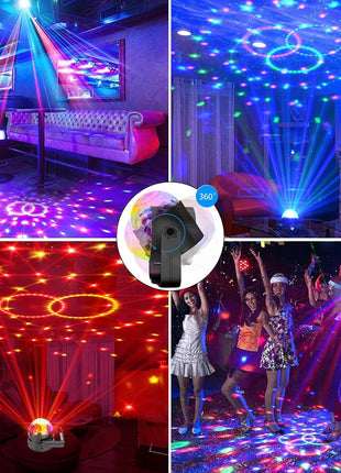Party Disco Ball Dj Dance Lights Disco Strobe Rave Sound Activated Projector Effect Stage Light Remote Control for Birthday Xmas Wedding Bar Kids Christmas Glow Party