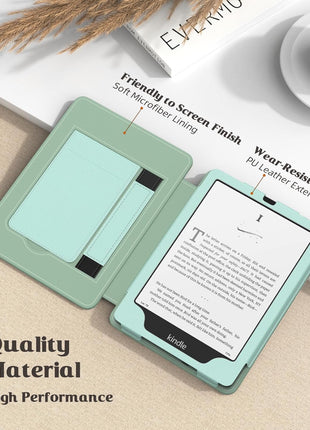 MoKo Case for 7 inch/6.8 inch Kindle Paperwhite(12th/11th Generation-2024/2021) and Kindle Paperwhite Signature Edition, Slim PU Shell Cover Case with Auto-Wake/Sleep for Kindle Paperwhite 2024, Agave Green