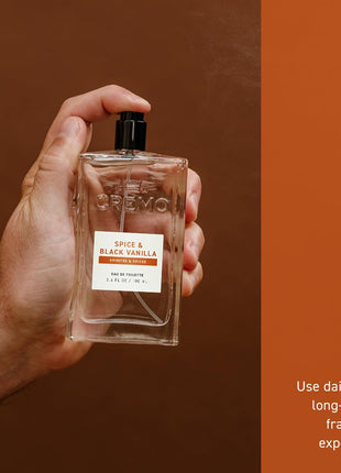 Cremo Cologne For Men - Spice & Black Vanilla Mens Cologne Spray, An Explosion of Vibrant Spices, Dark Woods and Black Vanilla, Multi-Layered Signature Men's Fragrances, 3.4 Fl Oz