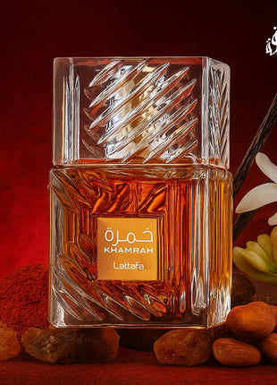 Lattafa Khamrah - Vanilla, Warm Spicy, Amber, Cinnamon - Eau de Parfum Long-Lasting Fragrance for Unisex, 3.40 Ounce / 100 ml