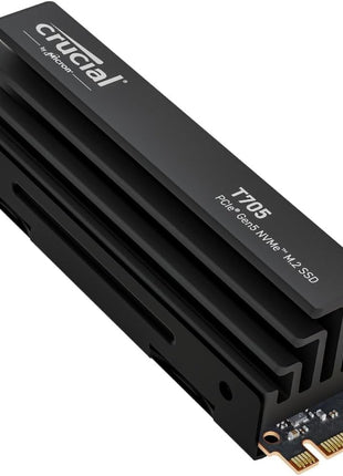 Crucial T705 PCIe Gen5 NVMe 2TB SSD with Heatsink, Up to 14,500MB/s, TLC NAND, Laptop & Desktop (PC) Compatible, for Creatives and Hardcore Gamers, Solid State Drive, 1Mo Adobe CC – CT2000T705SSD5