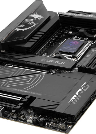 MSI MPG X870E Carbon WiFi Gaming Motherboard (AMD Ryzen 9000/8000/7000 Series Processors, AM5, DDR5, PCIe 5.0, M.2 Gen5, SATA 6Gb/s, USB 40Gbps, HDMI, Wi-Fi 7, Bluetooth 5.4, 5Gbps LAN, ATX)