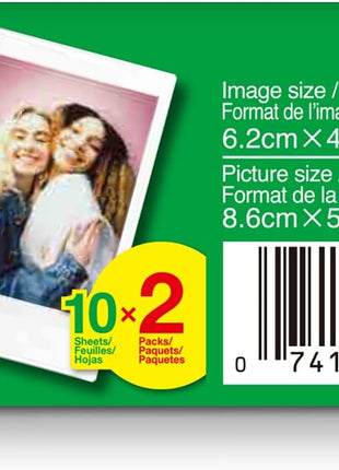 FUJIFILM Instax Mini Instant Film Twin Pack (White), 20 Photos