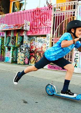 Razor A5 Lux Kick Scooter for Kids Ages 8+ - 8" Urethane Wheels, Anodized Finish Featuring Bold Colors and Graphics, for Riders up to 220 lbs