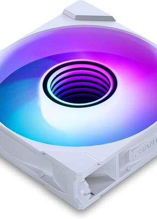 Phanteks M25-120 Gen2 Reversed Blade, 120mm ARGB High Performance Cooling Fans, Daisy-Chain Unified Fan Frame, Infinity Mirror hub, Single Cable Connection, White