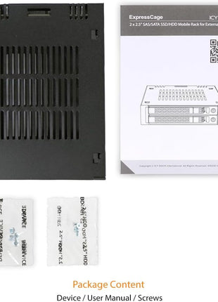 ICY DOCK 1 Bay 2.5 SAS/SATA HDD/SSD Tool-Less Enclosure for External 3.5" Bay | ExpressCage MB741SP-B
