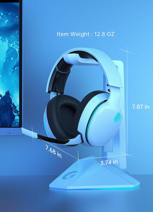 2.4GHz Wireless Gaming Headset for PS5, PS4 Fortnite & Call of Duty/FPS Gamers, PC, Nintendo Switch, Bluetooth 5.3 Gaming Headphones with Noise Canceling Mic, Stereo Sound, 40+Hr Battery -White