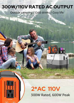 Solar Powered Generator 300W Rated, Portable Solar Generator Power Station with Solar Panels 40W Included, 220Wh Sola Power Bank with AC Outlet 110V Pure Sine Wave for Home Use Camping Outdoor