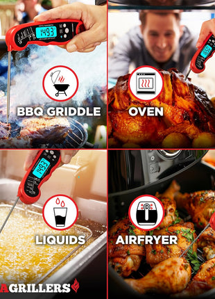 Alpha Grillers Meat Thermometer Digital   Instant Read Food Thermometer for Cooking Grilling Air Fryer Griddle Probe Kitchen Gadgets Essentials BBQ Accessories Grill Gifts for Men Him Dad Birthday
