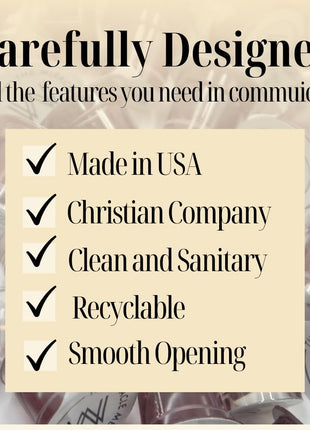 Pre Packaged Gluten Free Communion PLUS Cups | Box of 100 with Juice and Gluten Free Wafer