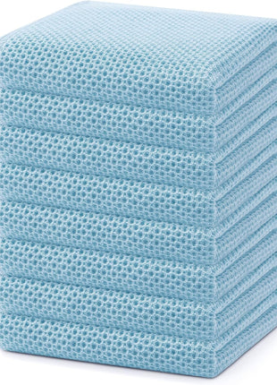 Homaxy 100% Cotton Waffle Weave Kitchen Dish Cloths, Ultra Soft Absorbent Quick Drying Dish Towels, 12 x 12 Inches, 6-Pack, Dark Grey