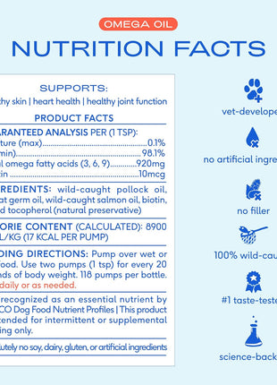 Native Pet Pack Leaders Bundle - Daily Dog Multivitamin (7 oz.) & Omega Oil for Dogs (8 oz.) - Omega 3 Fish Oil for Healthy Skin, Shiny Coat, & Strong Joints & Daily Multivitamin for Pups