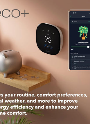 ecobee Smart Thermostat Enhanced, Programmable Wifi Thermostat | Works with Siri, Alexa, Google Assistant - Energy Star Certified - Smart Home. Energy saving thermostat.