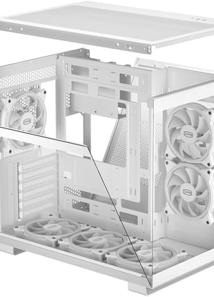 PCCOOLER CPS - C3 T500 ARGB White - Mid Tower - Gaming Desktop Case with 6 ARGB Fans - ATX/M-ATX/ITX - 270 Column Free Panoramic View - 360MM Radiator & 400MM GPU Support (C3-T500WHD6-GL)