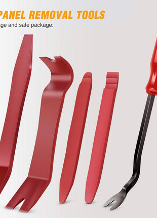 GOOACC 5 PCS Nylon Auto Trim Removal Tool Kit No-Scratch Removal Tool Kit for Car Panel & Audio Dashboard Dismantle Red