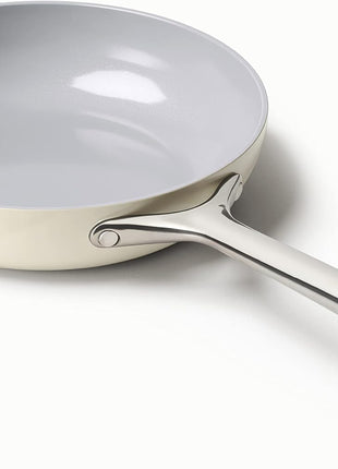 Caraway Nonstick Ceramic Frying Pan (2.7 qt, 10.5") - Non Toxic, PTFE & PFOA Free - Oven Safe & Compatible with All Stovetops (Gas, Electric & Induction) - Cream