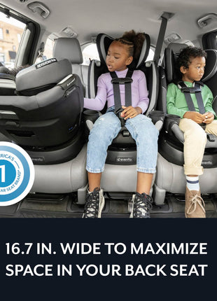 Evenflo Revolve360 Slim 2-in-1 Rotating Car Seat | with Quick Clean Cover, Rear-Facing and Forward-Facing Modes, Infant-6 Years, 4-65 lbs (Salem Black)