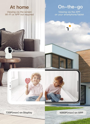 ARENTI 360° View Baby Monitor Camera, Smart Phone App, Human/Motion/Noise Detection, Auto Tracking, Customed Alert Area, 2-Way Audio, Real-Time Temperature Monitoring, Lullabies