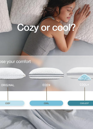 Coop Home Goods Original Adjustable Pillow, Queen Size Bed Pillows for Sleeping, Cross Cut Memory Foam Pillows - Medium Firm Back, Stomach and Side Sleeper Pillow, CertiPUR-US/GREENGUARD Gold