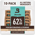 Boveda 62% Two Way Humidity Control Packs For Storing1/2 oz ??Size 4 ??10 Pack ??Moisture Absorbers for Small Storage Containers ??Humidifier Packs ??Hydration Packets in Resealable Bag