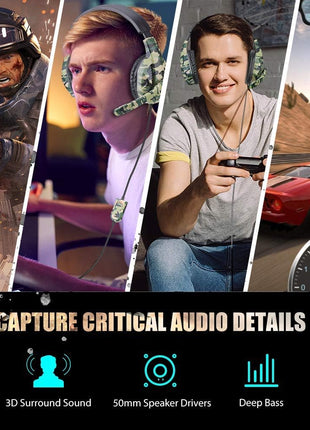 Picozon USB Gaming Headset Headphone with Microphone for PS4, PS5, Multi-Device Gaming