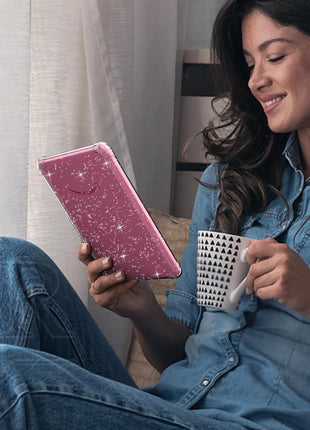 MoKo Case for All-New 7 inch Kindle Paperwhite (12th Generation-2024) and Kindle Colorsoft Signature Edition 2024 Ultra Thin Clear Flexible Transparent TPU Skin Bumper Back Cover Shell, Clear Glitter